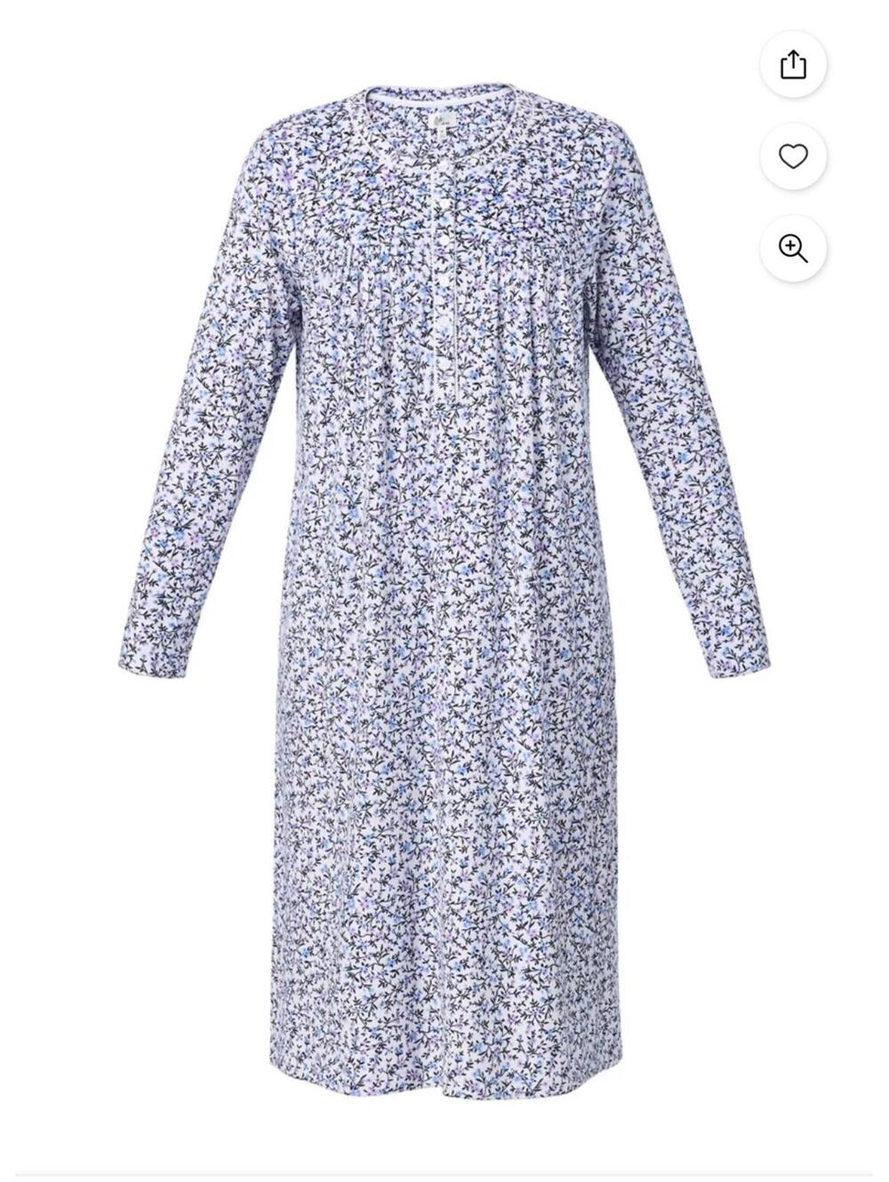 Aria Women's Knit Long Sleeve Ballet Nightgown XL Cottage Core Grandma Granny